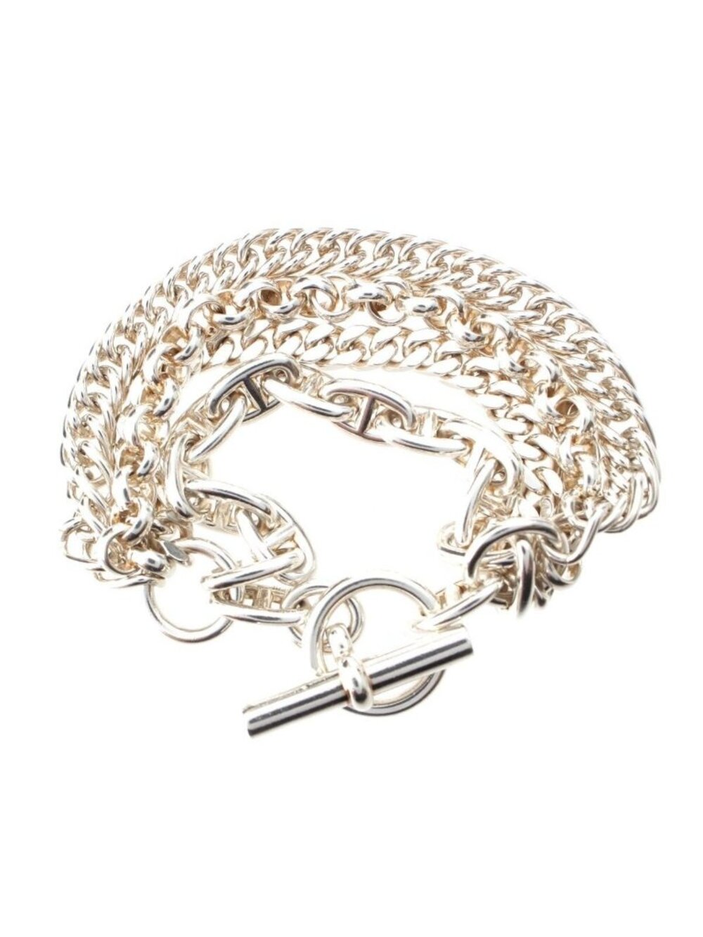 Hermes Etcetra 4 Chaine D'ancre Bracelet Silver